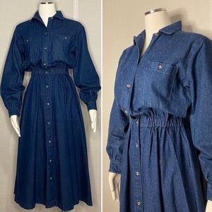Vintage 80s Oakbrook Sports denim dress